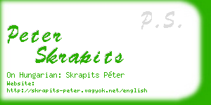 peter skrapits business card